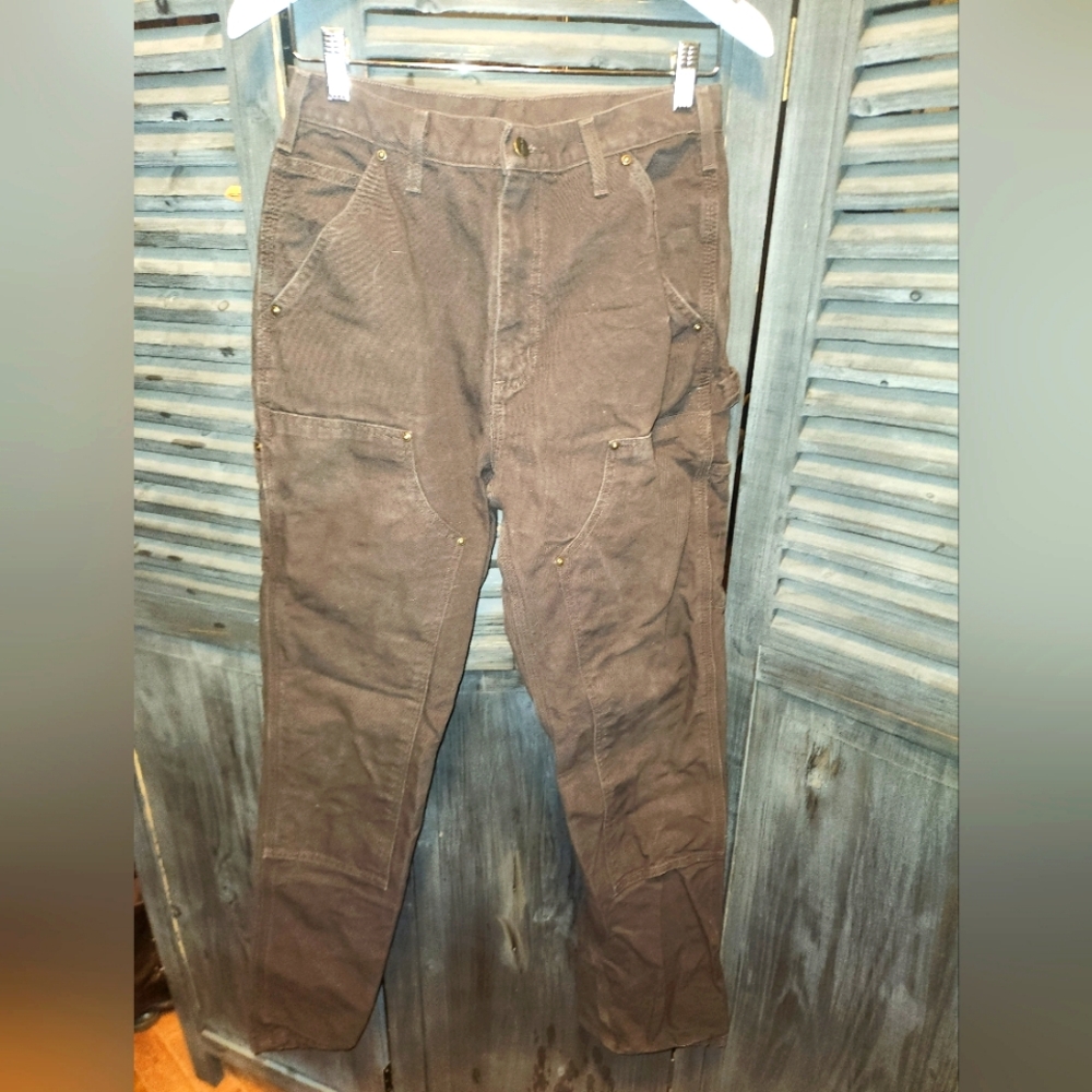 Men's Carhartt B136 DKB Double Knee Brown Work Pants Size 30x34